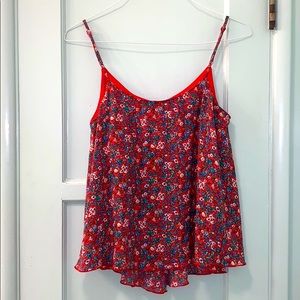 Red Floral Top